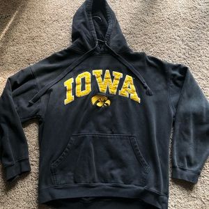 Old Varsity Brand black Iowa hoodie